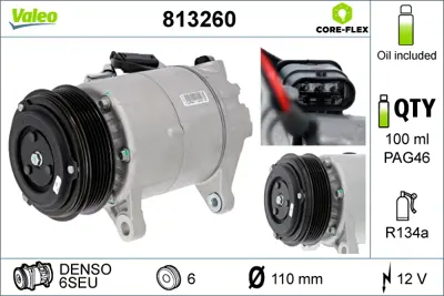 VALEO 813260 Kompresör Bmw 2 Active Tourer F45 218i 64526826879 64529295050 64529375057