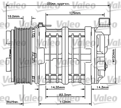 VALEO 815835 Klıma Kompresor Unıversal Tm16 8gr 12v 