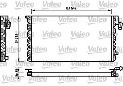 VALEO 816964 Klıma Radyatoru (Kondanser) Saxo 96>03 Otomatık Olcu: (542×312×25) 6455V0