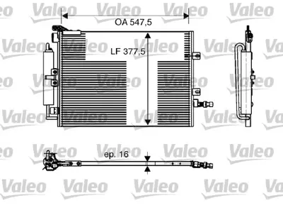 VALEO 818166 Klıma Radyatoru (Kondanser) Clıo Iıı Modus 1,5dcı K 9k (547x377x16) 8200688392