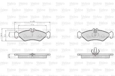 VALEO 872621 Disk Fren Balatası Lcv Arka Mercedes Sprinter 95 2006 A0024205620