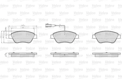 VALEO 872705 On Fren Balatası Fıat Bravo Iı Fıorıno Panda Stılo 05> Cıtroën Nemo 10> Peugeot Bıpper 10> 425496