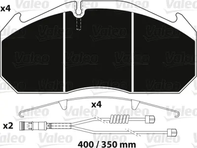 VALEO 882216 Disk Fren Balatası Optıpack Man Ng-Nl-Nu 22.5 Tekerlek İçin Sensörlü 5001823000 8285388435