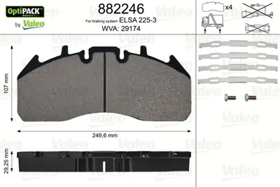 VALEO 882246 Dısk Fren Balatası Premıum Iı (Sensorsuz) 21024701 7421399929