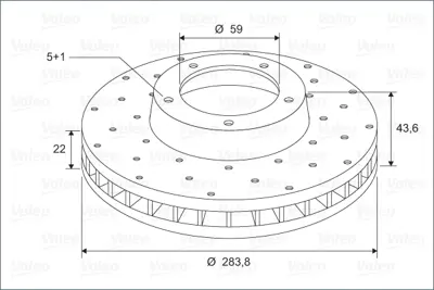 VALEO 886265 Fren Diski Ön X2 Alfa Romeo 156 2.0i 16v. 2.4. 2.5i 97- . 164 2.0i. 2.5td. 3.0 88- 82450539