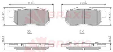 BRAXIS AA0628 Arka Fren Balatası Honda Cıvıc 1.6 96-06 Jazz 02-08 43022ST7A02