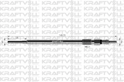 KRAFTVOLL 05030063 Kızdırma Bujısı W169 04>12 W204 09>14 W205 14>18 W212 09>16 W447 14> Sprınter 09> A0011596601