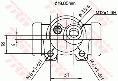 TRW BWD114 Fren Sılındırı Sol 19,00mm P205 1,4 / 1,6 / 1,8 / 1,9 19mm 440265