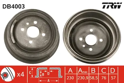 TRW DB4003 Arka Fren Kampanası Corsa B 90135264