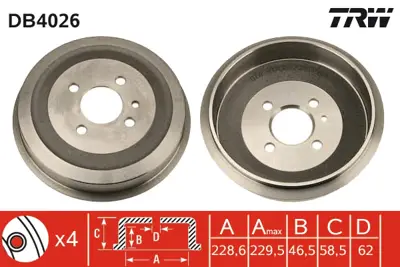 TRW DB4026 Arka Fren Kampanası Arka 3 1982-1993 34211158556