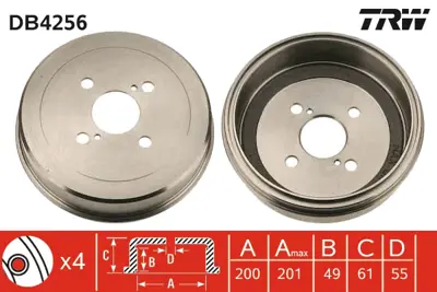 TRW DB4256 Arka Fren Kampanası Arka Corolla 1992-2002 4243112140