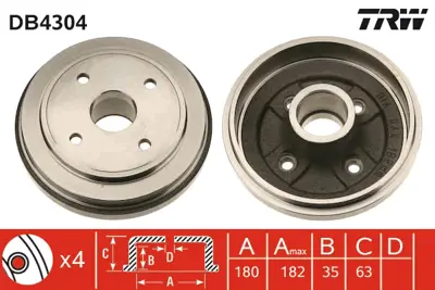 TRW DB4304 Arka Fren Kampanası Agıla Abs Sız 43511M76G00 9208531