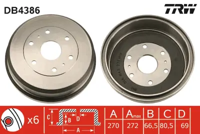 TRW DB4386 Arka Fren Kampanası Hıace Iv 2,4 / 2,7 / 2,7 4wd / 2,4td / 2,5d 4d / 2,4 Td 4wd / 2,5 D4d / 2,5d4d 4 4243126181