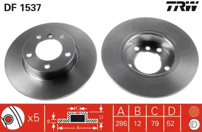 TRW DF1537 Fren Diski Ön Bmw 3 E36  Düz 286mm 6757751