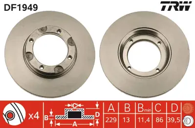 TRW DF1952 Hyundaı:  Pony (X-1), Pony Saloon (X-1) -----------  Mıtsubıshı:  Colt I (A15_A), Colt Iıı (C5_A), L 5171221300 MB366433