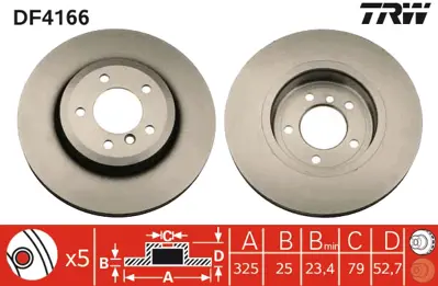 TRW DF4166 Fren Dıskı On Havalı Bmw E46 Z4 E86 E85 6864047