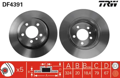 TRW DF4391 Arka Fren Aynası Bmw 7 E65-E66-E67 05-08 6864045