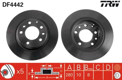 TRW DF4442 Fren Aynası Arka Duz Mazda 6 03-08 Premacy 00-05 (280x5) NF4726251