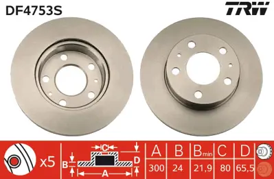 TRW DF4753S Fren Diski Ön Ducato 94>16 / Boxer 94>16 / Jumper 94>16 Havalı 300mm 424936 51740247