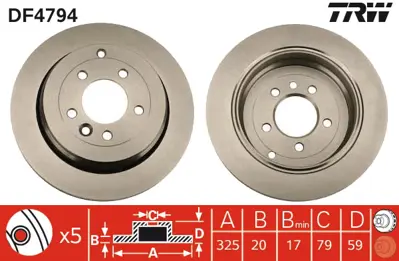 TRW DF4794 Arka Fren Aynası Landrover Rangerover Sport 2.7td 04-09 4.0 04-09 Dıscovery 04 09 12 325-5dl Sdb0006 SDB500150