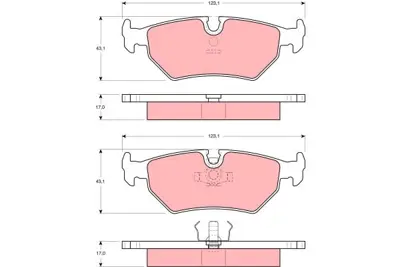 TRW GDB1109 Fren Balatası Arka Bmw 3 E30 E36 87>98 Bmw 5  E34 82>97 Bmw 7  E32 Bmw 7 E32 86>94 Bmw Z3  E36 95>05 JLM21344