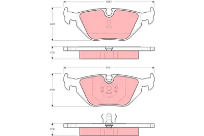 TRW GDB1189 Fren Balatası Arka Bmw 3 E30 E36 87>98 Bmw 5  E34 82>97 Bmw 7  E32 Bmw 7 E32 86>94 Bmw Z3  E36 95>05 34211165235