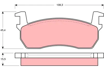 TRW GDB303 Fren Balatası Ön Mıcra K10 82>89 108,3 Mm+45,4 Mm+15,5 Mm DA06005B25