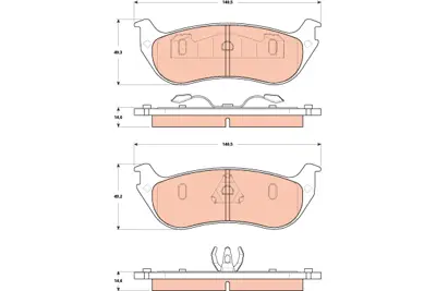 TRW GDB4132 Arka Balata Ford Explorer 4.0 V6 96-8.02 1L2Z2200AA 5093511AA