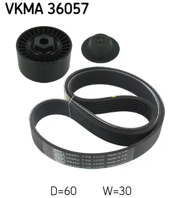 SKF VKMA 36057 Kanallı V Kayış Kiti Clıo-Clıo Grandtour-Clıo Iıı-Modus-Twıngo-Twıngo Iı-Wınd 11288672072 1175000QAT 8200830196