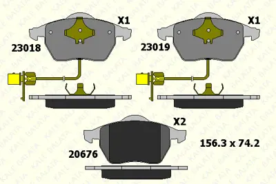 KALE 23018 204 05 On Fren Balatası A4 A6 1,8t 1,9tdı 95> Passat 1,8t 1,9tdı 95 00 Golf Iv 1,9tdı Superb 02> JZW698151N