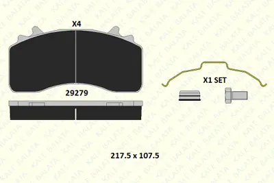 KALE 29279 308 24 On - Arka Fren Balatası Man Tga-Tgs-Tgx Ym Wabco Ng22 Kalıper 