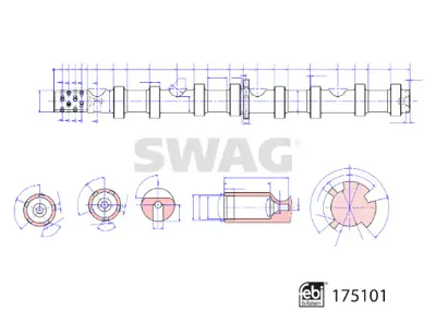 SWAG 33 10 2701 Eksantrık Mılı A3 Quattro (8p)> A3 (8p)> A4 Quattro (8k)> A4 (8k)> A5 (8f)> A5 (8t)> Tt Coupe (8j)>  6H109021J