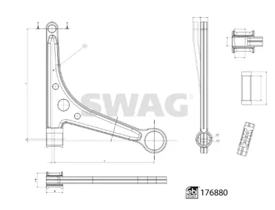 SWAG 33 10 3784 Salıncak Yürüyen Aksam Yataklara Sahip Vw Febı 176880 7D0407152C