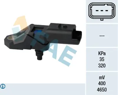 FAE 15108 Sensor Emme Borusu Basıncı Ford Galaxy 2.2 08>11 Mondeo Iv 07>11 2.2 Cıtroen C5 2.2 Hdı 08>jag 1588A122 1920LG 6G9Q9F479AB 9649396580 C2Z14334 LR001324