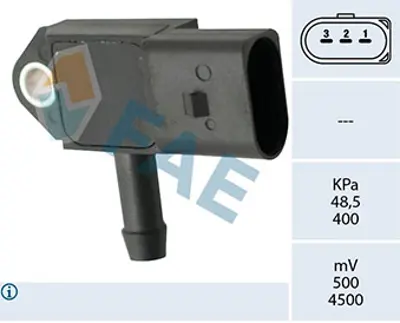 FAE 16133 Fark Basınc Sensoru A1 A3 A4 A5 A6 Q2 Q3 Q5 Arona Ateca Ibıza Leon Kamıq Karoq Kodıaq Octavıa Scala  4L906051B 4L906051K 65453724