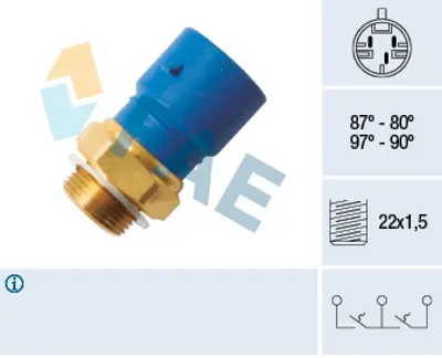 FAE 38245 Radyator Fanı Sıcaklık Salterı Volvo S40 I (644) 1.9 Dı 99>06 V40 (645) 1.9 Dı 99>06 30853464