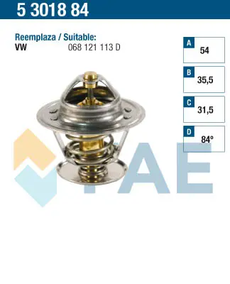 FAE 5301884 Termostat 68121113D