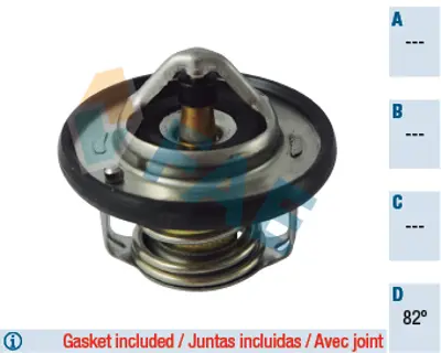 FAE 5308182 Termostat 82 Derece Accent Blue 1,4 Benzınlı 2011 -> I20 1,2 Benzınlı 2008 -> İ30 2007 -> / Ceed 200 21200ED000A 255002B000 2550038400 7701068770