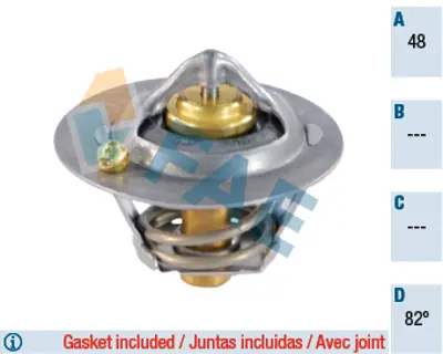 FAE 5323282 Termostat (82°) Focus 98 /> Focus Iı / Iıı 03 /> Fıesta 01 /> Fusıon 01>12 1,25 / 1,4 / 1,6 16v Mond 30711624 96MM8575BE C20115171B