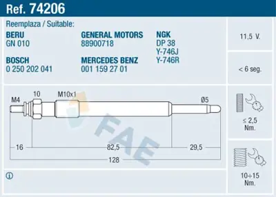 FAE 74206 Kızdırma Bujısı 11592701