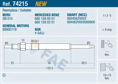 FAE 74215 Kızdırma Bujısı 6601590201