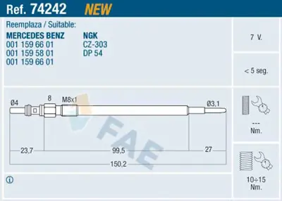 FAE 74242 Kızdırma Bujısı 11596601