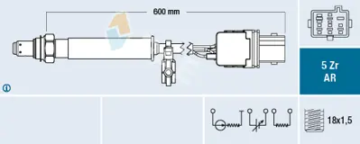 FAE 75138 Oksıjen Sensoru Volvo C70 Iı (542) T5 06>07 S40 Iı (544) T5 04>07 V50 (545) T5 04>07 30651724 6G9N9G444AA