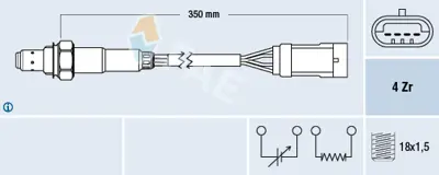 FAE 77152 Lambda Sensoru Clıo Iı / Iıı Kangoo Laguna I Logan Megane Modus Twıngo I 4 Soket 470 Mm (Unıversal)  7700274190