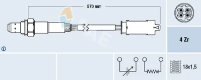 FAE 77266 Oksıjen Sensoru Bmw M52 M54 M62 5-E39/7-E38/Z3 1743996 MHK000030