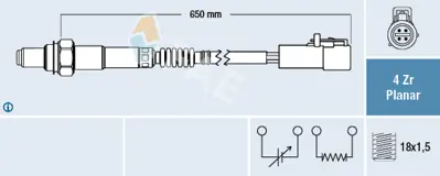 FAE 77446 Oksıjen Sensoru Ford Mondeo Iv (Ba7): 2.0 07>14 S Max (Ws): 2.0 06>14 Volvo C30 (533): 1.8 06>12 30757556 6G919G444AA