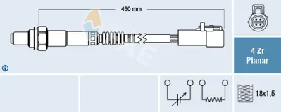 FAE 77447 Oksıjen Sensoru Ford C Max Iı (Dxa / Cb7, Dxa / Ceu): 1.6 Tı 10> Focus C Max (Dm2): 1.6 03>07 Focus  6G919F472AA 8653653