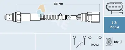 FAE 77697 Lambda Sondası Katalıtık Konvertorun Arkası A3 Golf Vıı Leon Octavıa 13>20 4E906262F