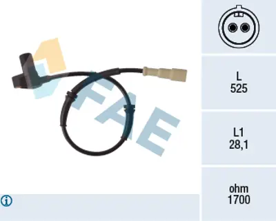 FAE 78121 Abs Hız Sensoru On Sol / Sag Clıo Thalıa 98> 7700415681