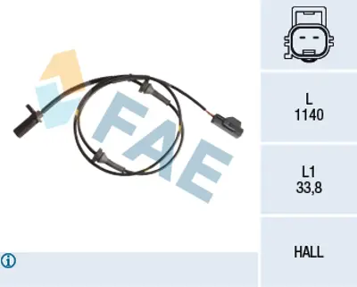 FAE 78188 On Abs Sensörü Volvo Xc90 I 3.2 Xc90 I 4.4 Awd,Xc90 I D5 2.4,Xc90 I D5 2.4 Awd,Xc90 I T5 2.5 A 8634238